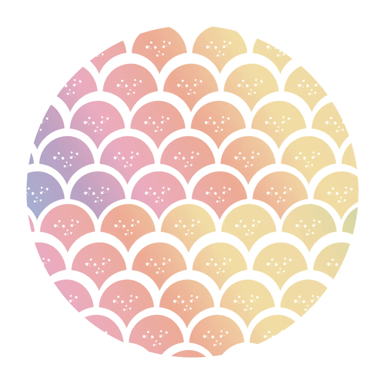 Keychain Scallop Circle Pattern Graphic Circular dots circles