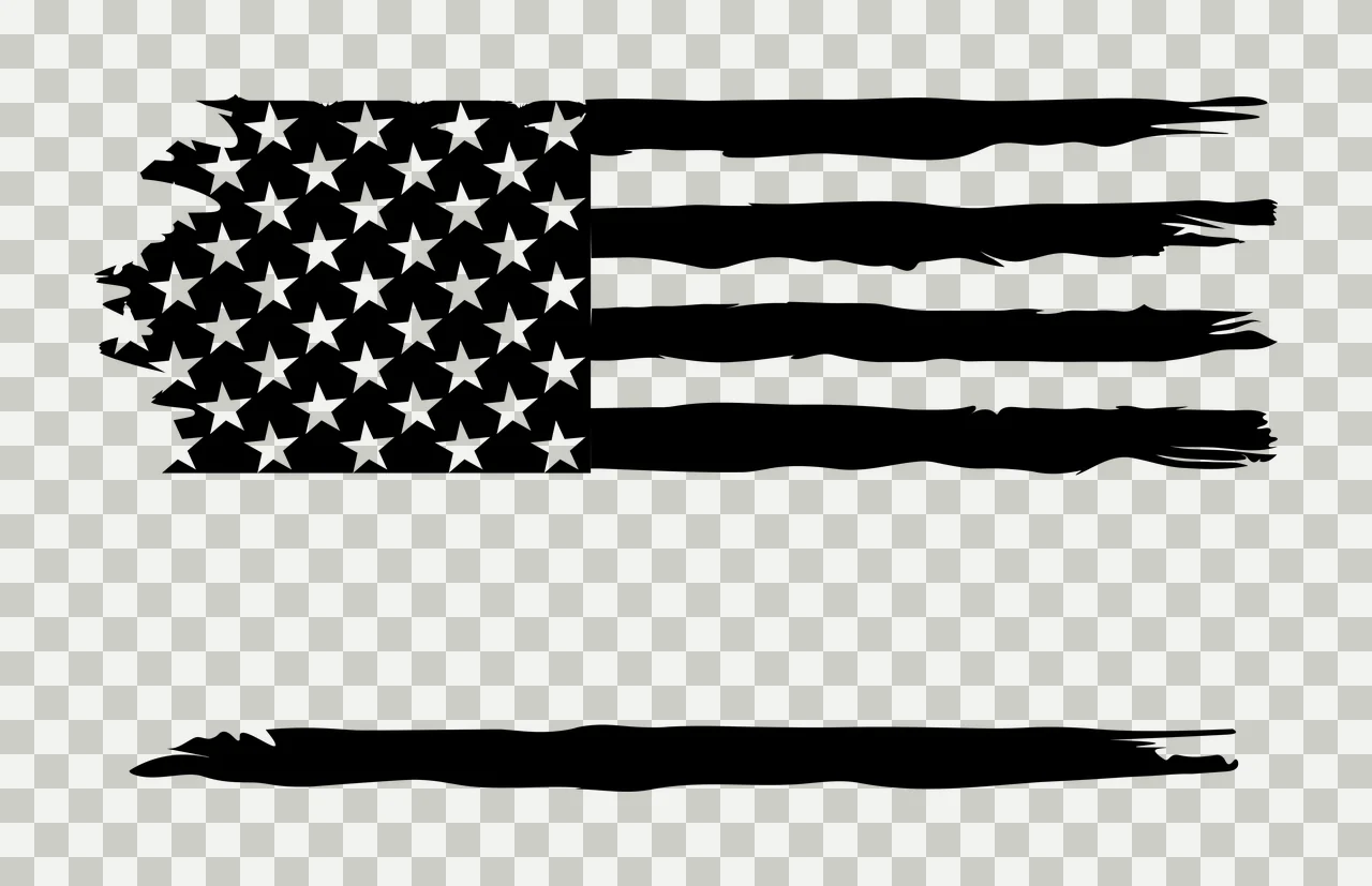 Flag Distressed American With Brush Strokes waving stars stripes transparency and detail preview thumbnail