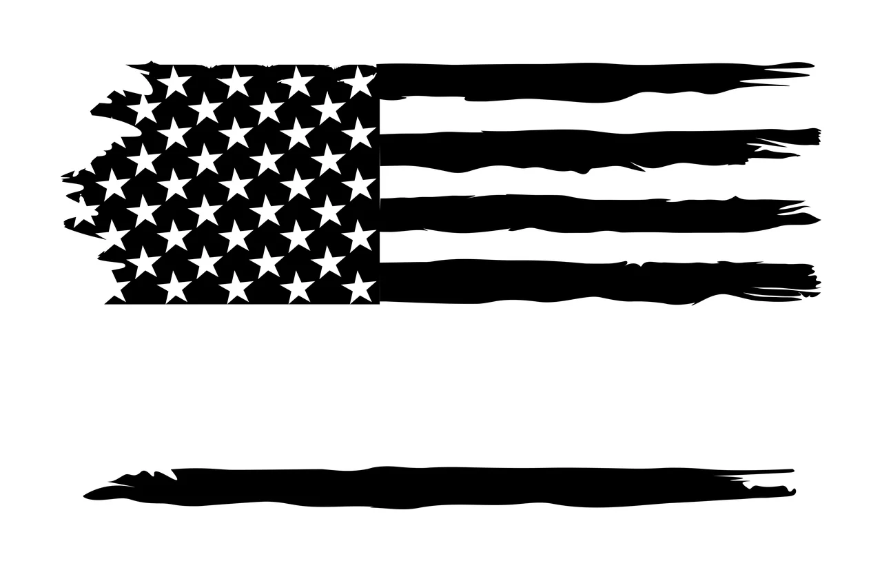 Flag Distressed American With Brush Strokes waving stars stripes