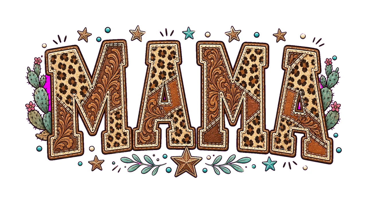 Western Mama Sublimation Shirt Cowgirl Leopard Block Letters