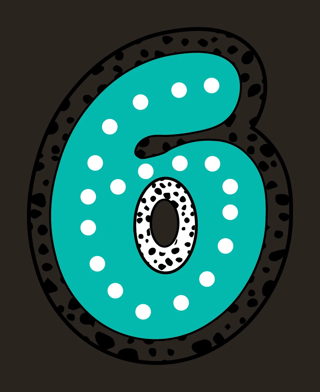 Dalmatian Dots Font Race Doodle Character 29 racing checkered flag contrast preview thumbnail