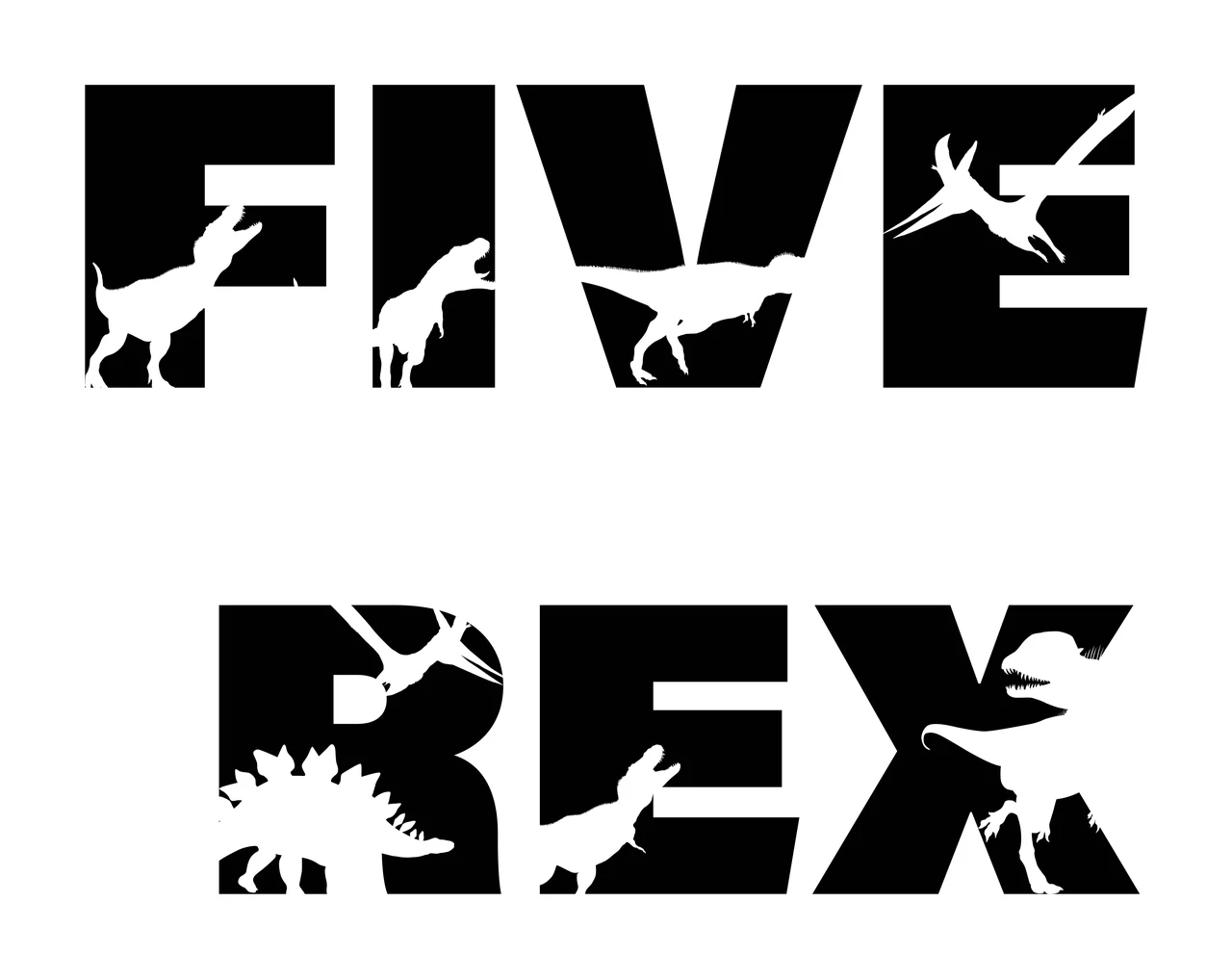 Dinosaur Letters With Silhouettes large capital containing