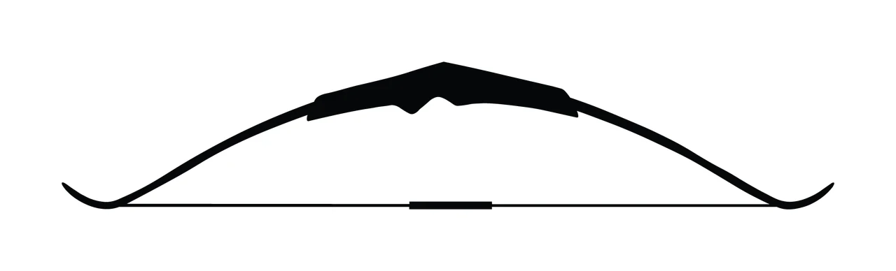 Can Glass Wrap Recurve Archery Bow Silhouette Icon