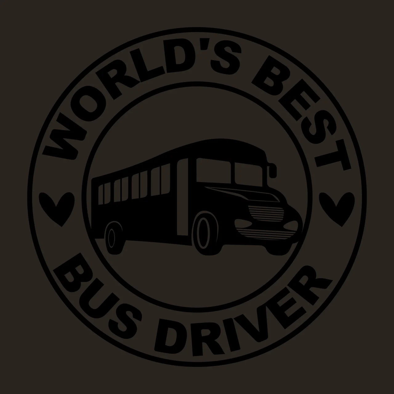 World S Best Bus Driver Round Emblem surrounding hearts circle contrast preview thumbnail