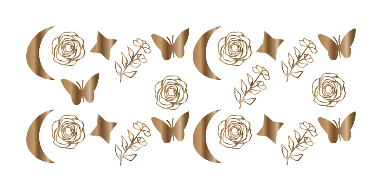 Can Glass Wrap Celestial Flower And Butterfly Pattern butterflies
