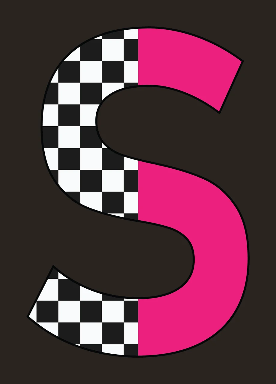Can Glass Wrap S Letter With Checkerboard contrast preview thumbnail