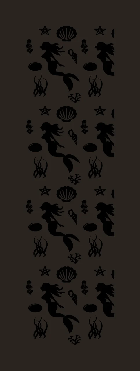 Mermaid And Seashell Repeating Pattern Graphic starfish seaweed contrast preview thumbnail