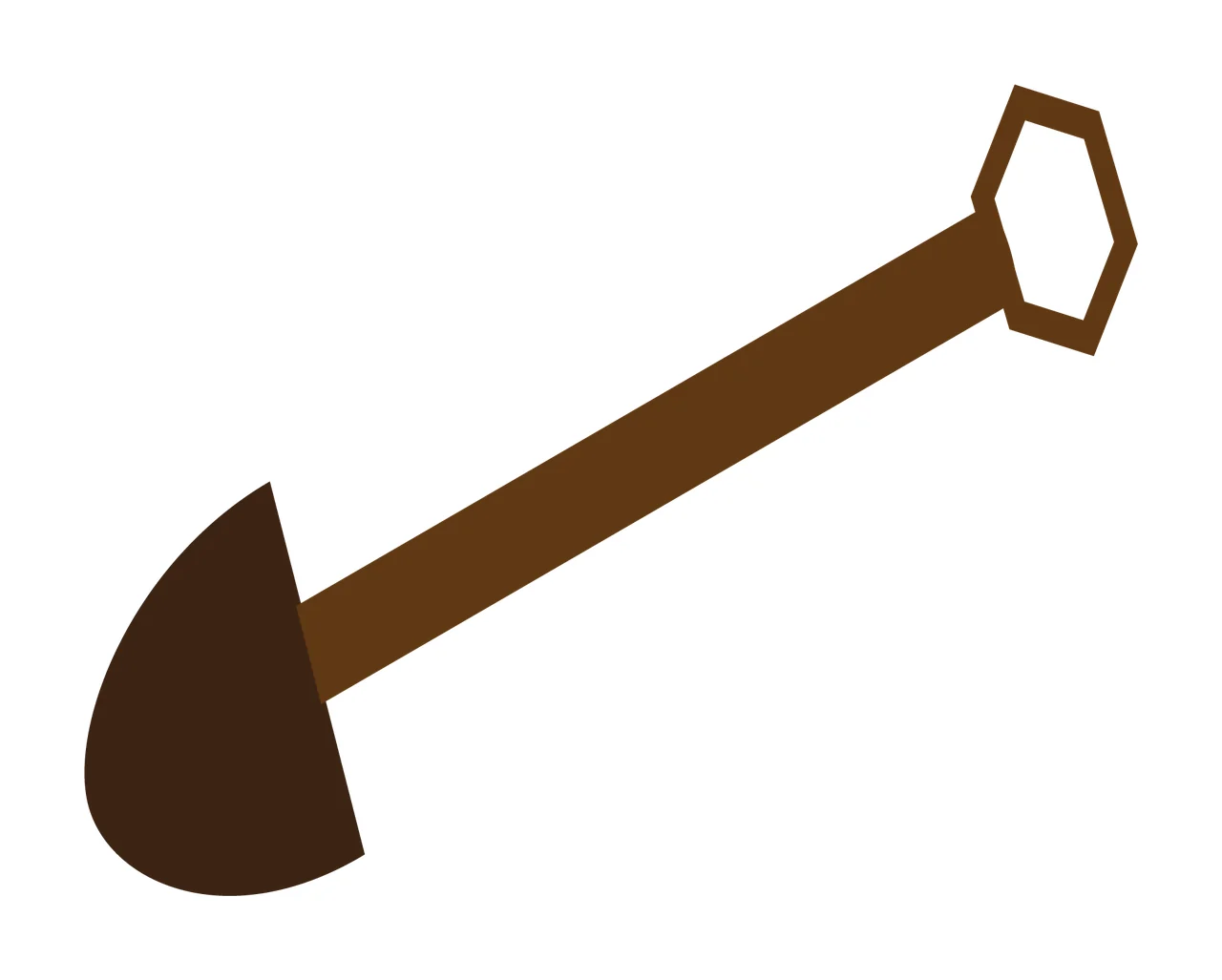 Black Handle Tool With Shovel Head And Hexagon minimalist white