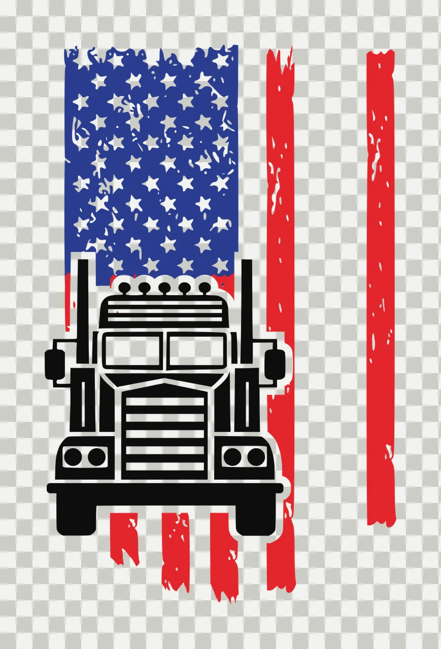 Truck Silhouette With Horizontal Grille Over Vertical Variation transparency and detail preview thumbnail