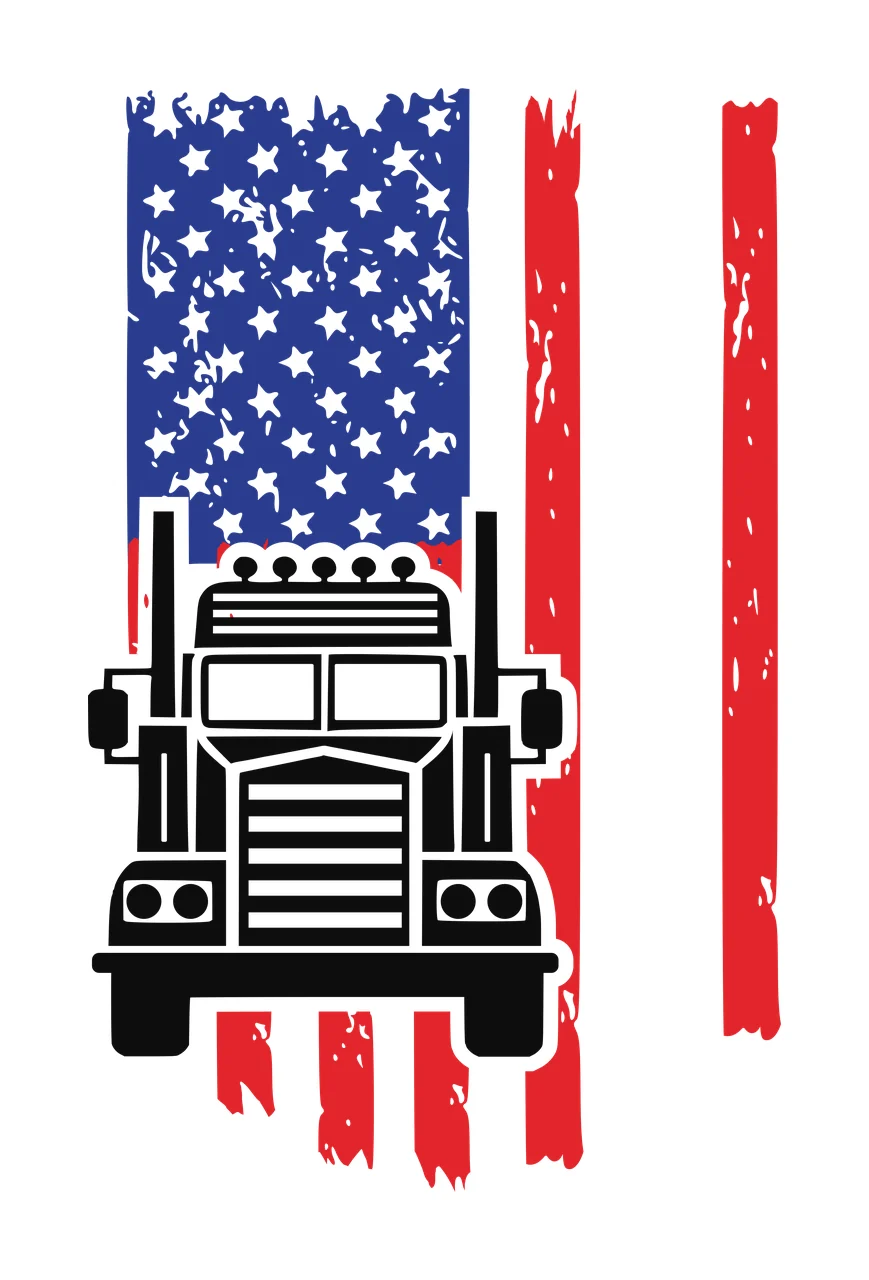 Truck Silhouette With Horizontal Grille Over Vertical Variation