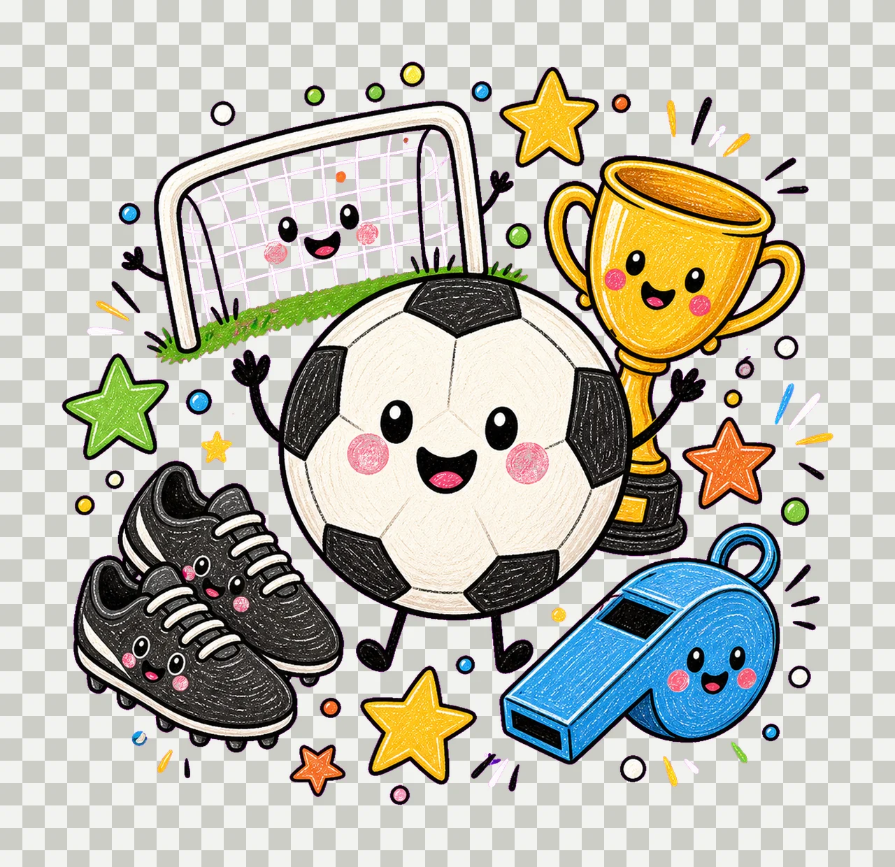 Soccer Cute Sports Design Game Day Shirts Crafts Net Trophy transparency and detail preview thumbnail