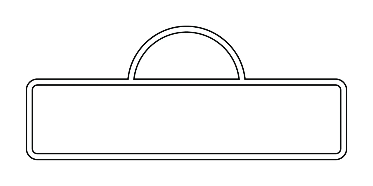 Sign Empty Rectangular With Arch rectangle line linear black