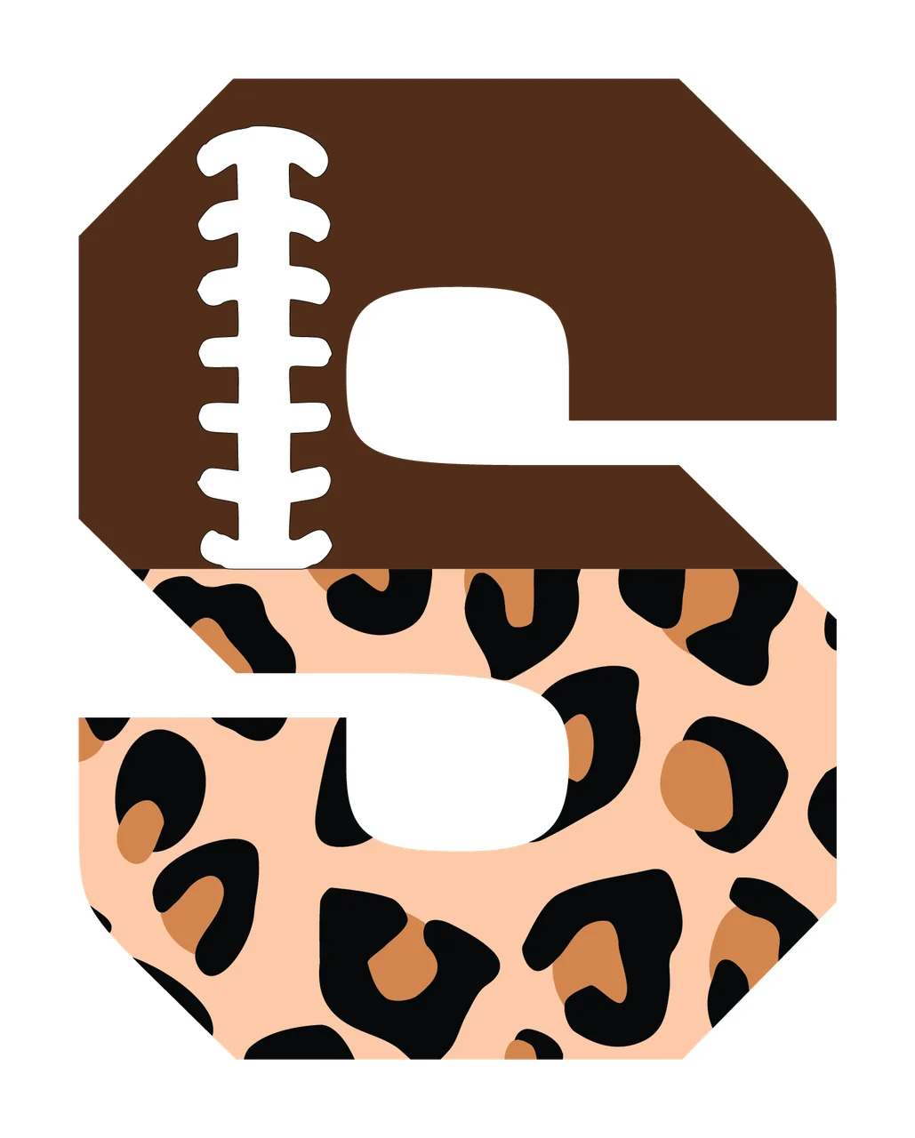 Football Font Half Leopard Character 09 american gridiron touchdown