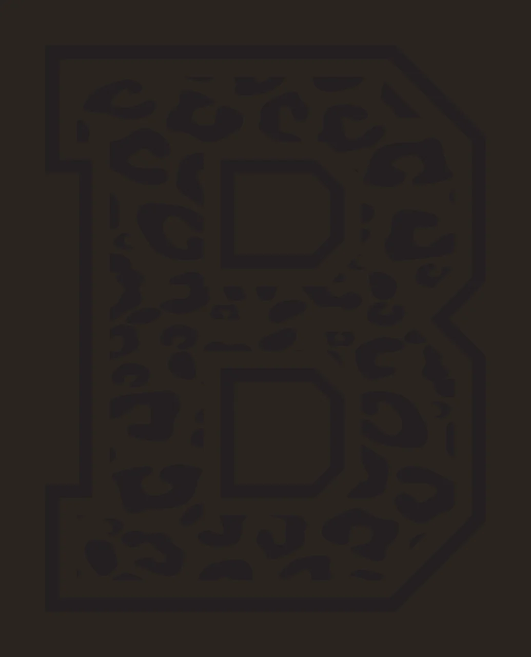 Black Varsity Half Font Leopard Character 35 print animal cheetah contrast preview thumbnail