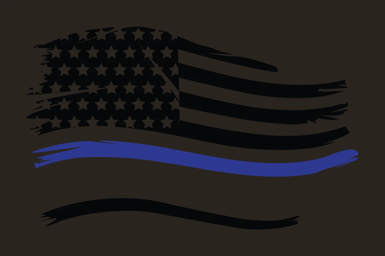 Flag Wavy With Distressed Stripes waving stars brush black contrast preview thumbnail