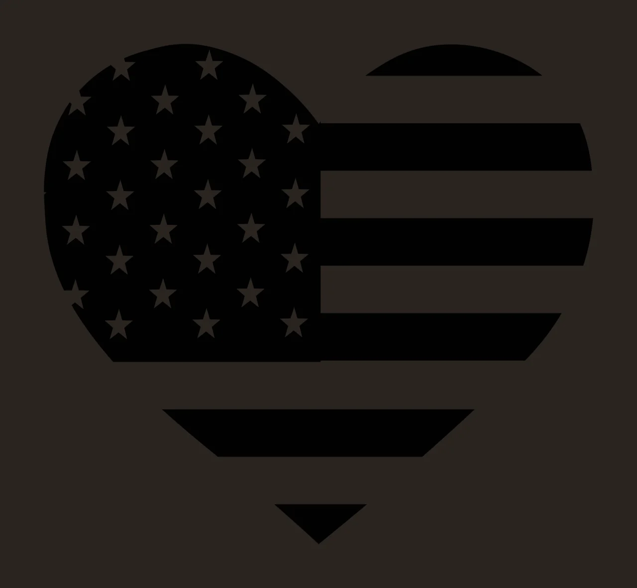 Heart Solid Black Containing Star And Stripe Pattern Stars contrast preview thumbnail