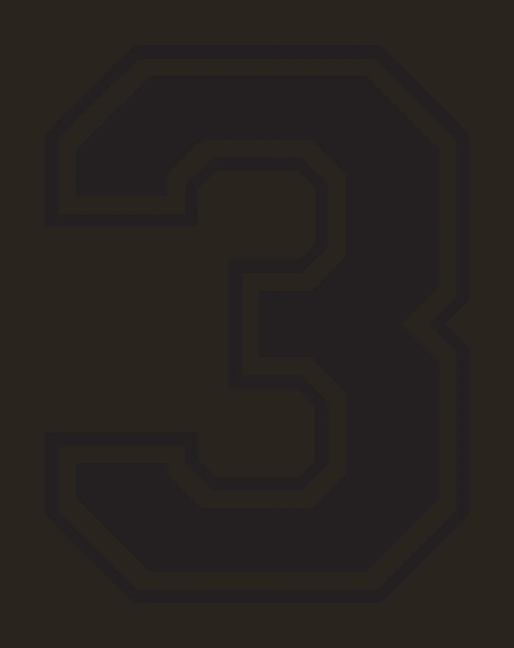 3 Number Design with double outline, block font, varsity and athletic in black and white contrast preview thumbnail