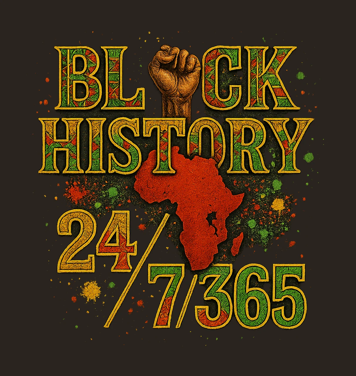 Black History Month 24 365 African American Melanin Design contrast preview thumbnail