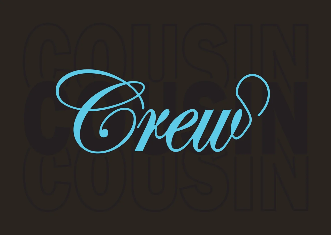 Cousin Layered Typography Word Graphic typographic composition contrast preview thumbnail