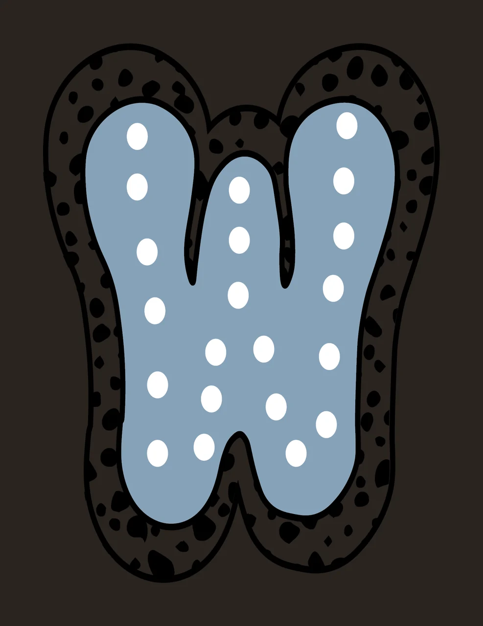 Dalmatian Dots Font Race Doodle Character 17 racing checkered flag contrast preview thumbnail