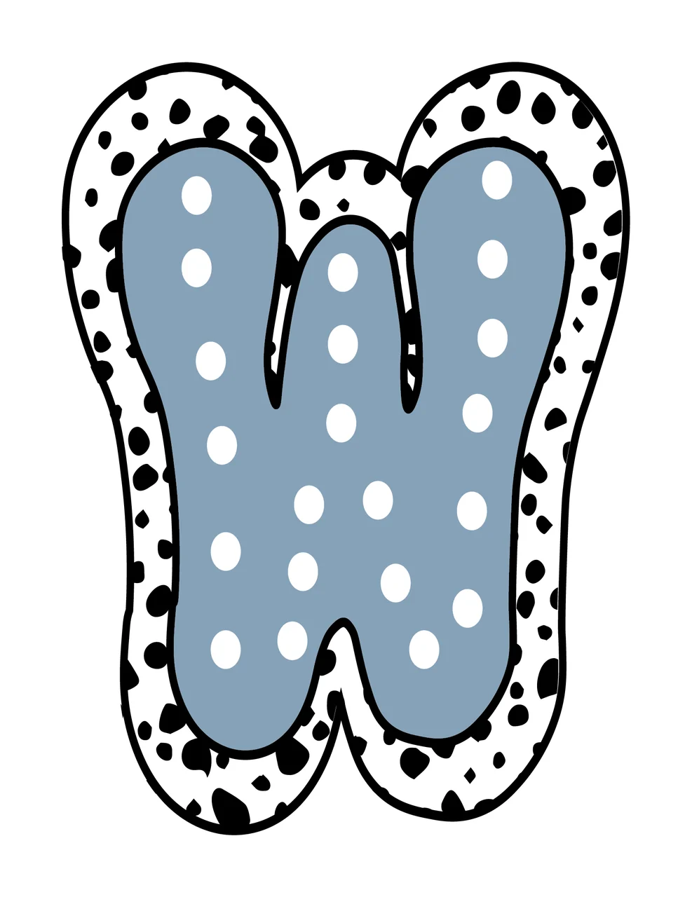 Dalmatian Dots Font Race Doodle Character 17 racing checkered flag