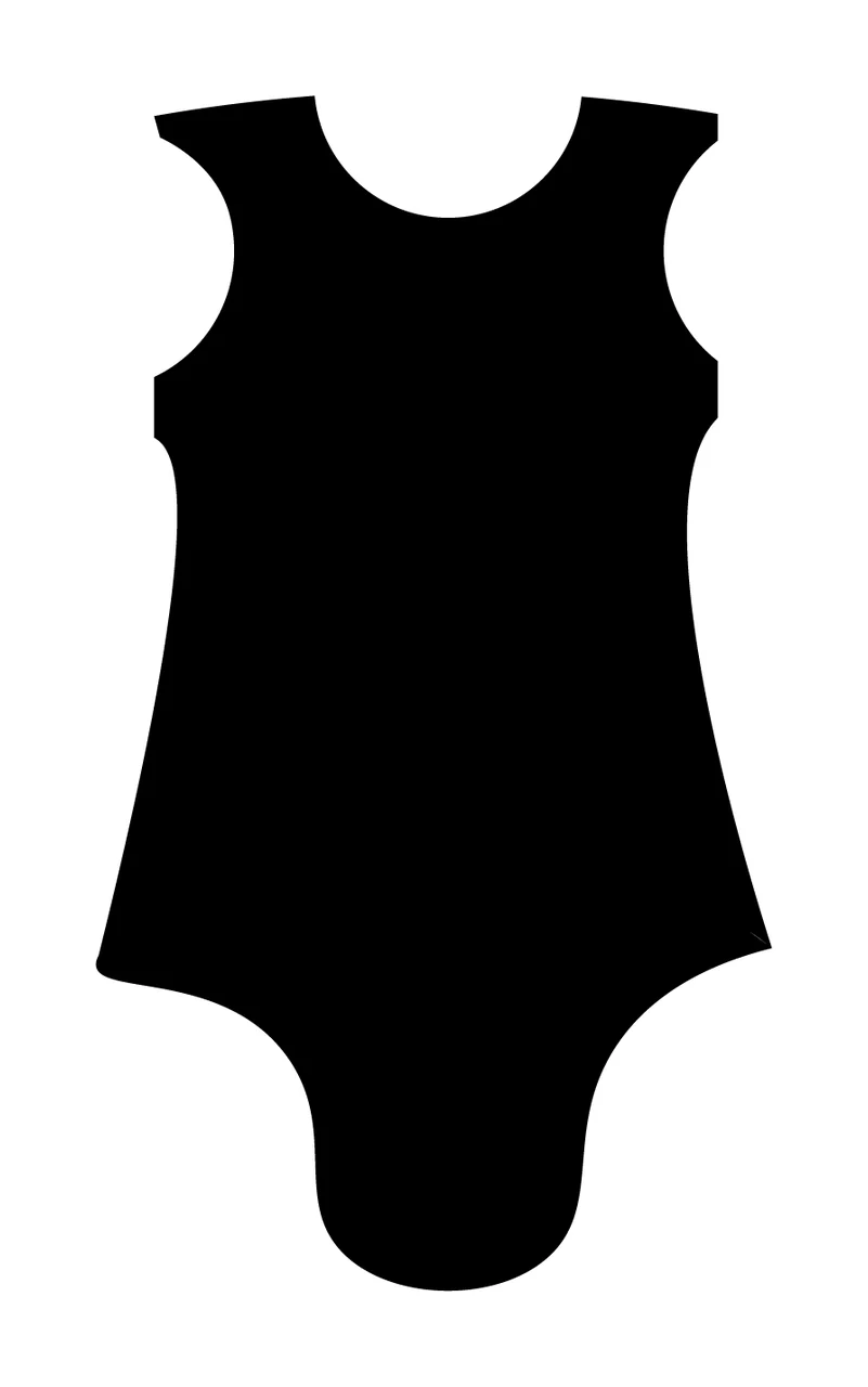 Leotard With Clothing And Silhouette In Black
