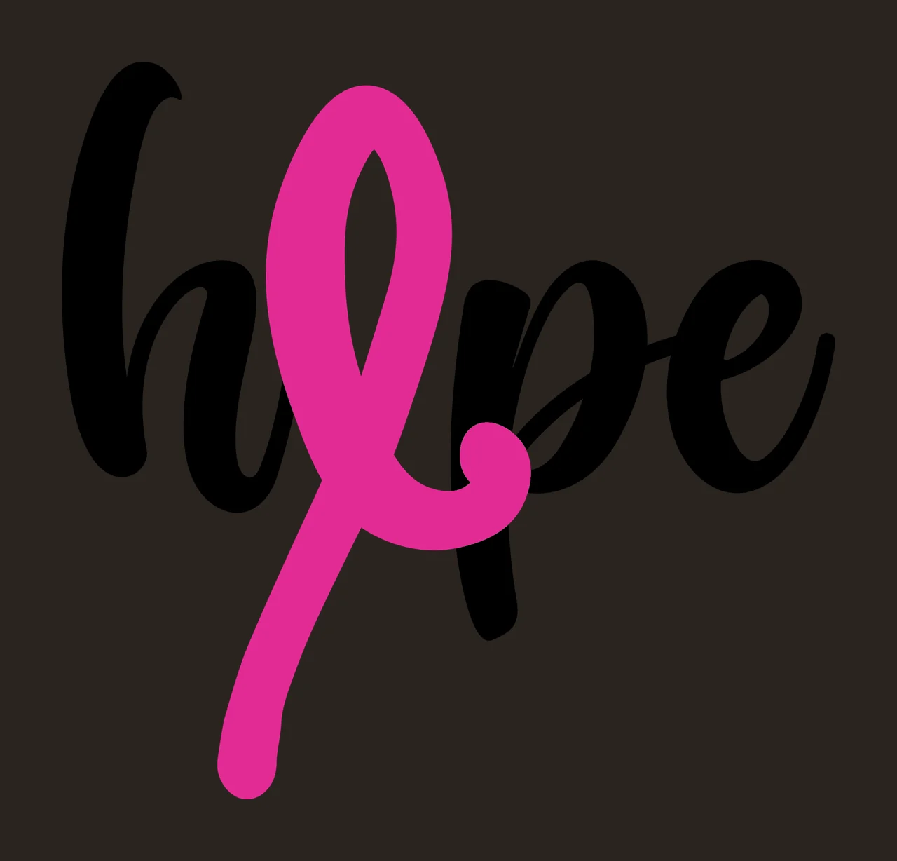 Hope Black Cursive Text Integrated With A Ribbon typography contrast preview thumbnail
