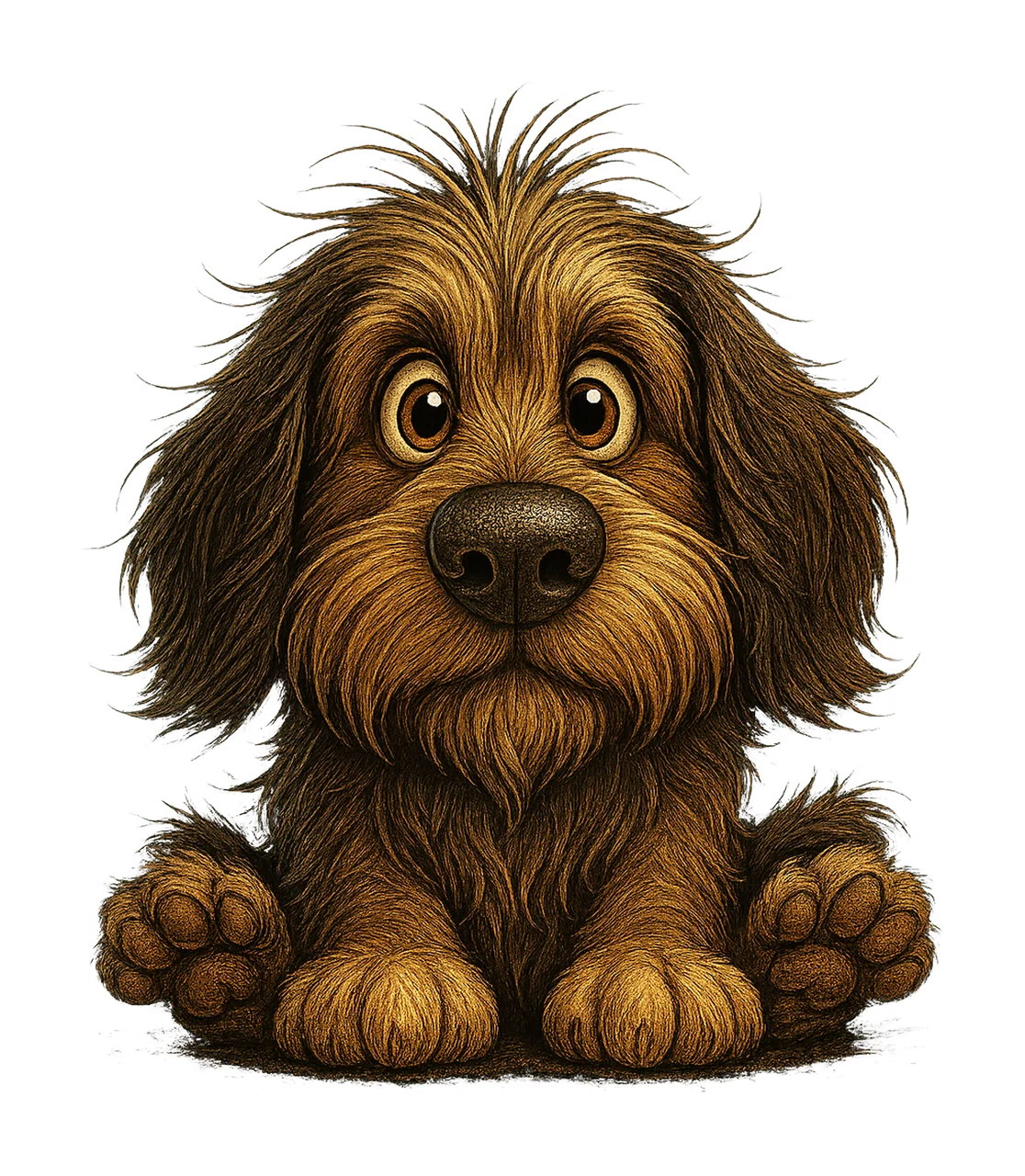 Brown Quirky Dog Artwork High Res Watercolor Junk Journaling