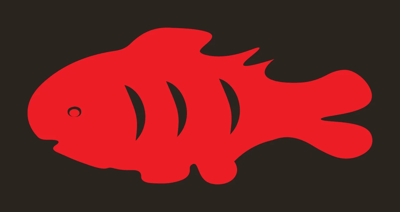 Animal A Black Fish Silhouette Showing Side Profile Swimming contrast preview thumbnail