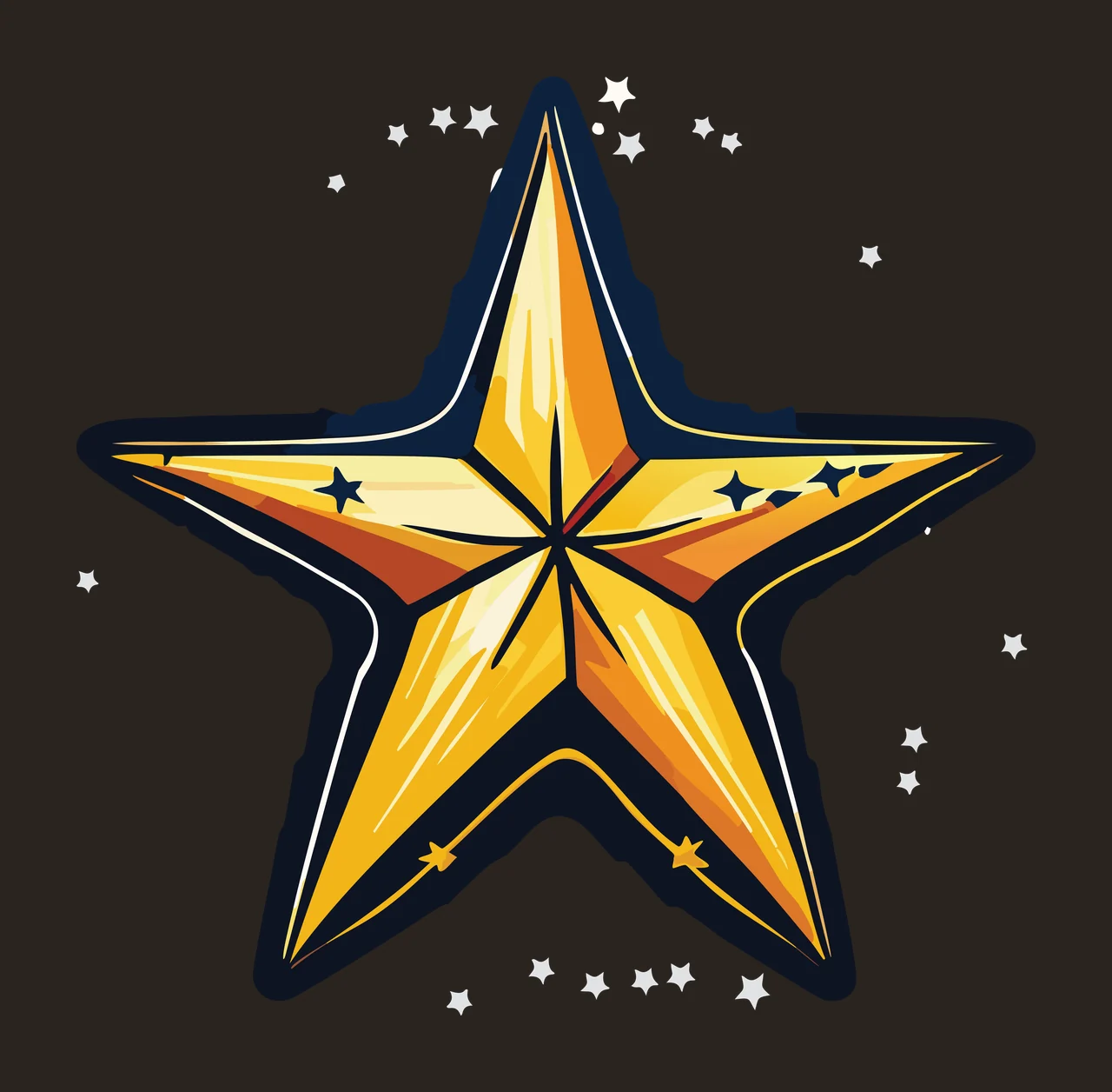 Geometric Five Pointed Star Illustration stationary lines small stars contrast preview thumbnail