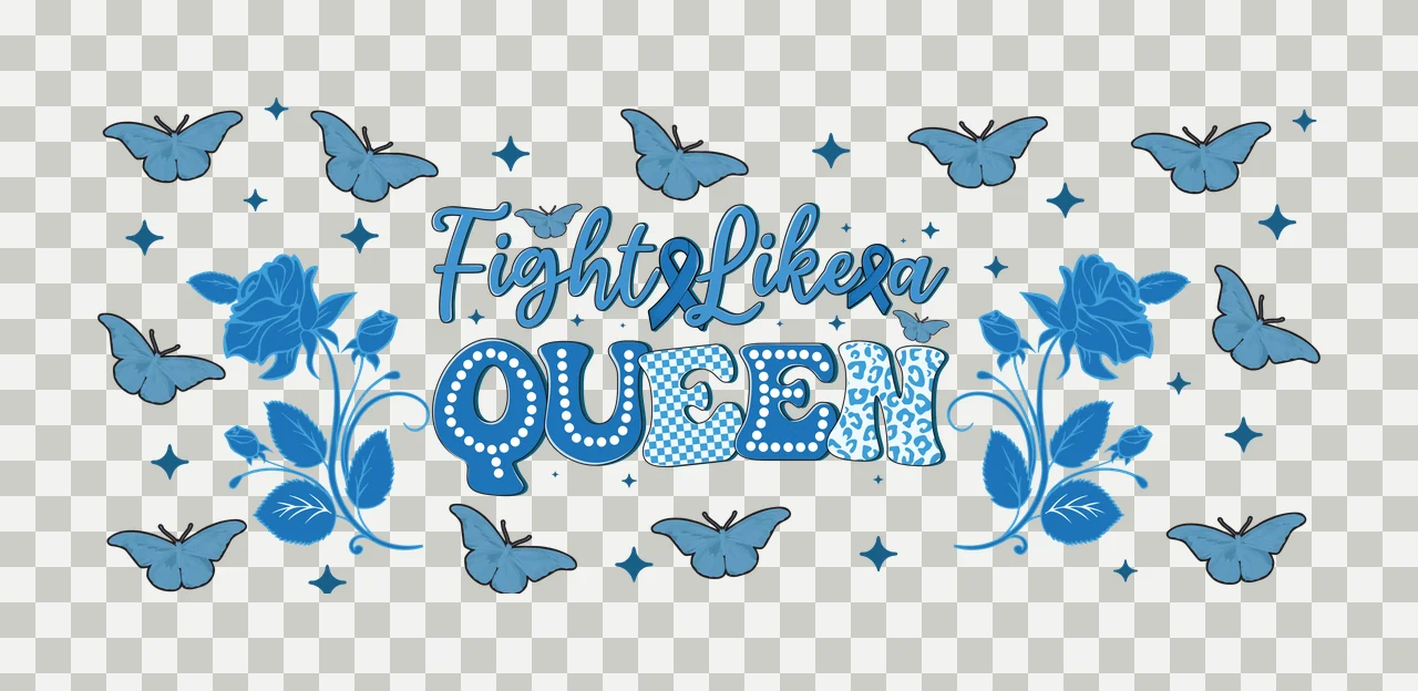 Can Glass Wrap Fight Like A Queen Butterfly Text and butterflies transparency and detail preview thumbnail