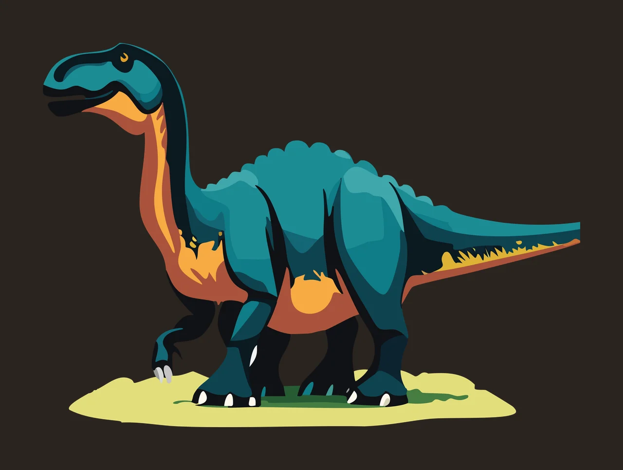 Dinosaur Black Silhouette Standing Side ground white prehistoric contrast preview thumbnail