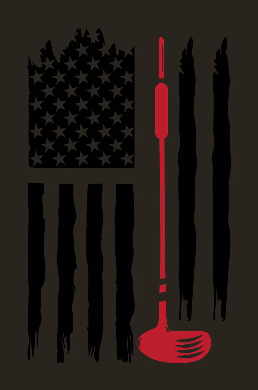 Golf Flag Graphic With Stars And Vertical Brush strokes club contrast preview thumbnail