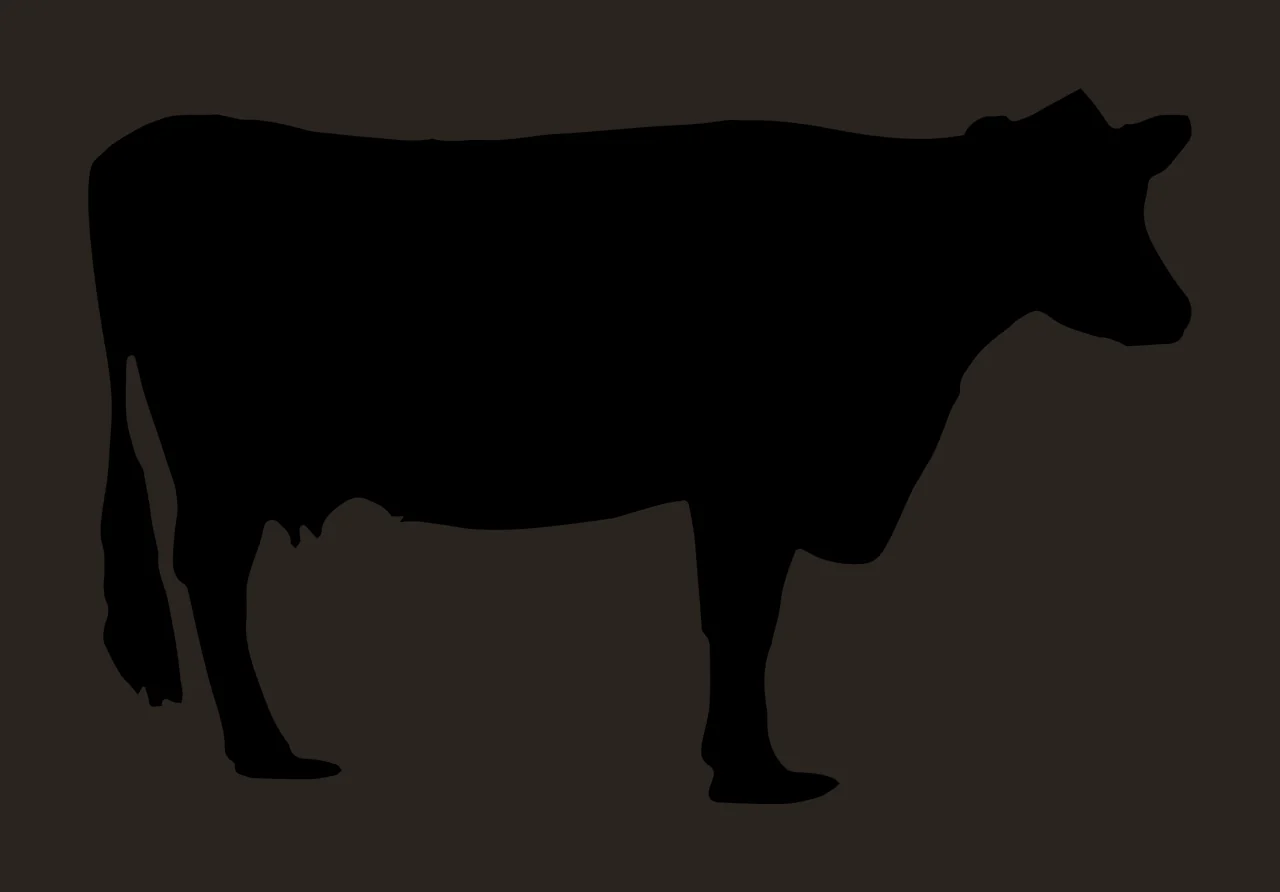 Cow Black Silhouette Of A Farm Standing solid white animal contrast preview thumbnail