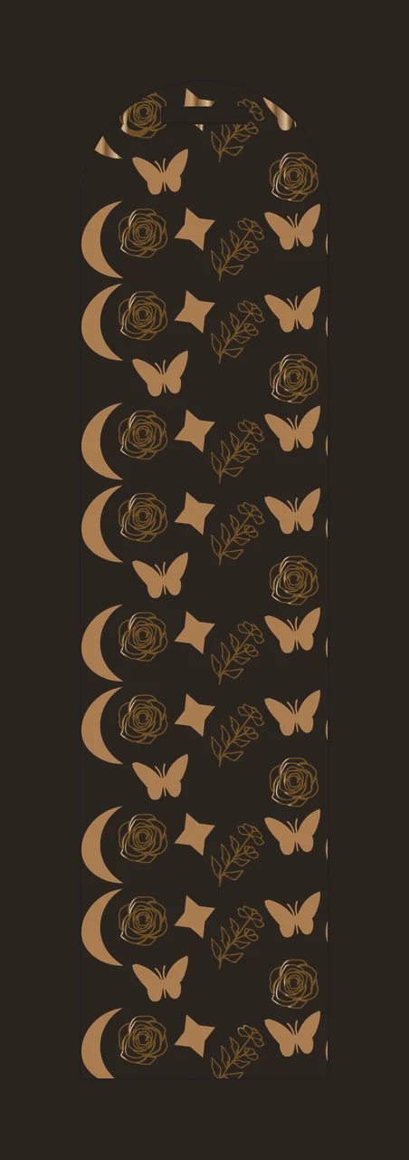 Floral Butterfly Moon Vertical Border pattern rose crescent contrast preview thumbnail