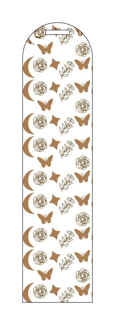 Floral Butterfly Moon Vertical Border pattern rose crescent