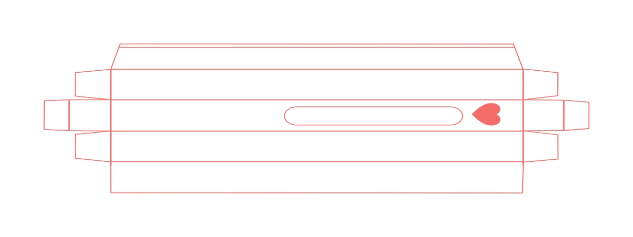 Outline Drawing Of A Box With Heart Shape line art black white