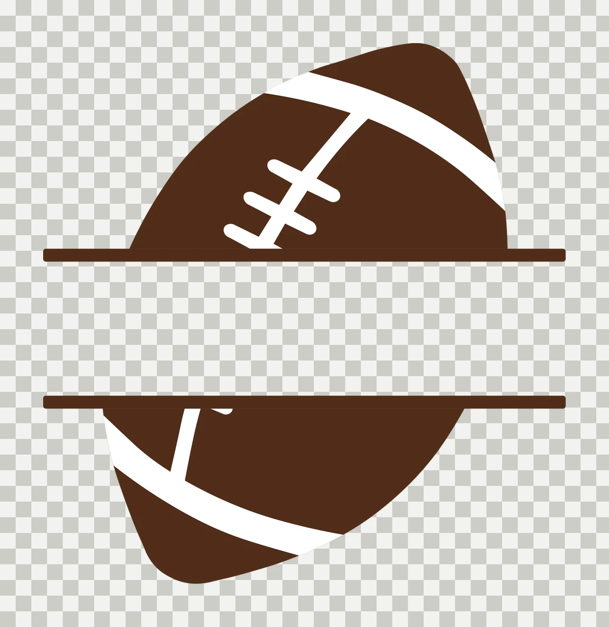 Horizontal Split Brown Football Frame transparency and detail preview thumbnail