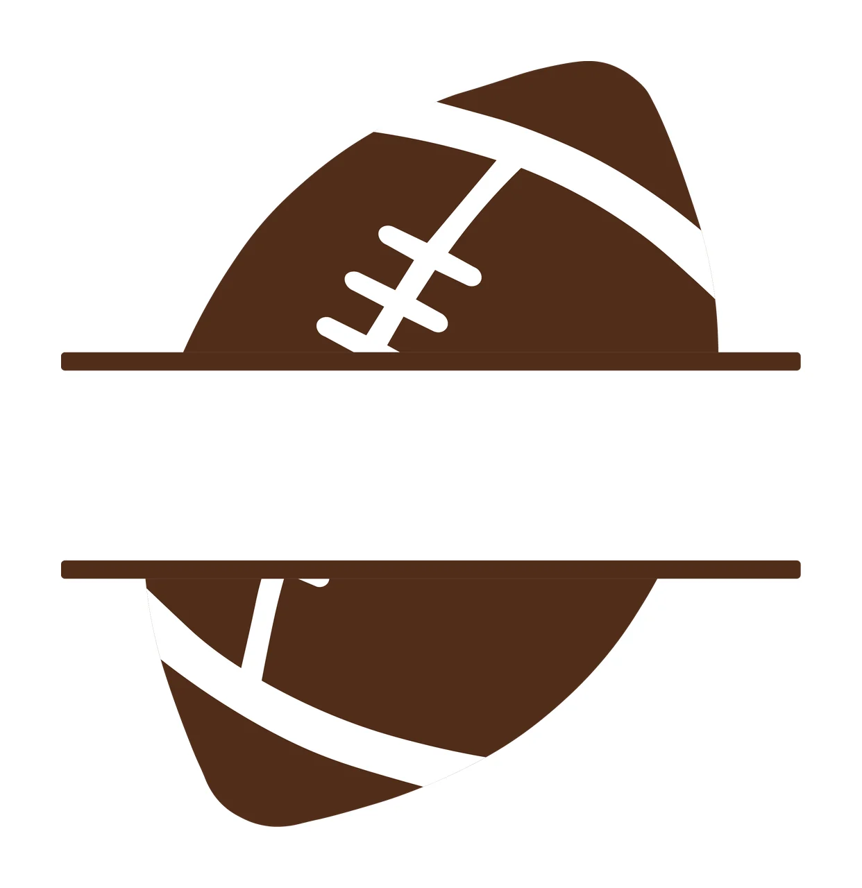 Horizontal Split Brown Football Frame