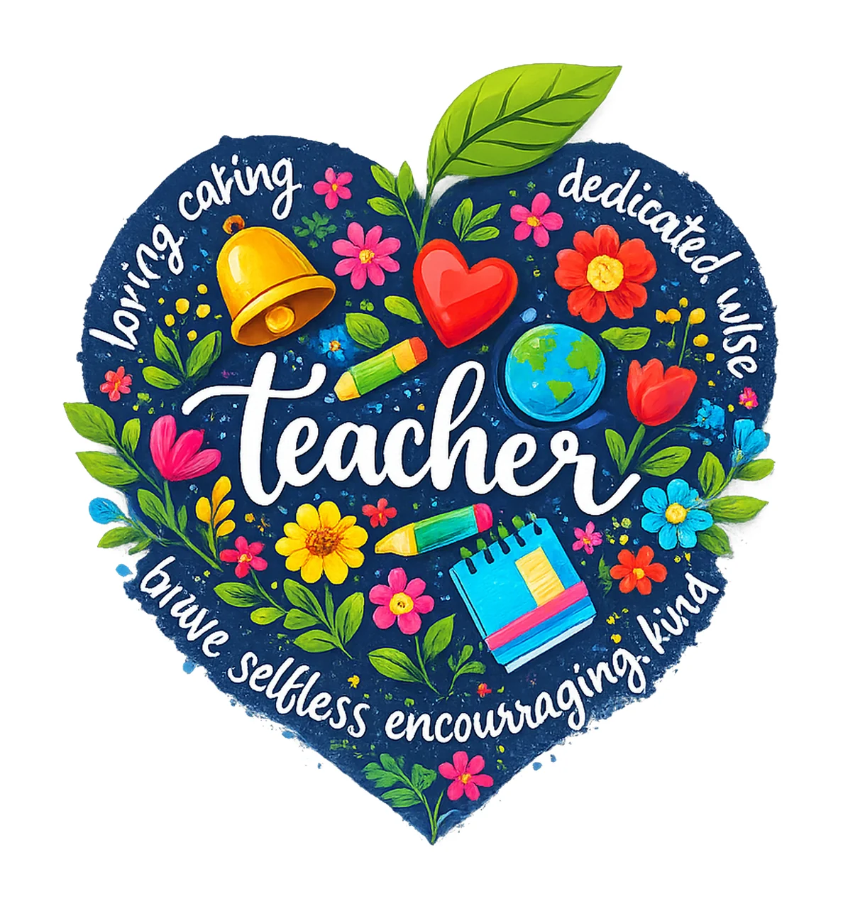 Teacher floral apple back to school design first day of