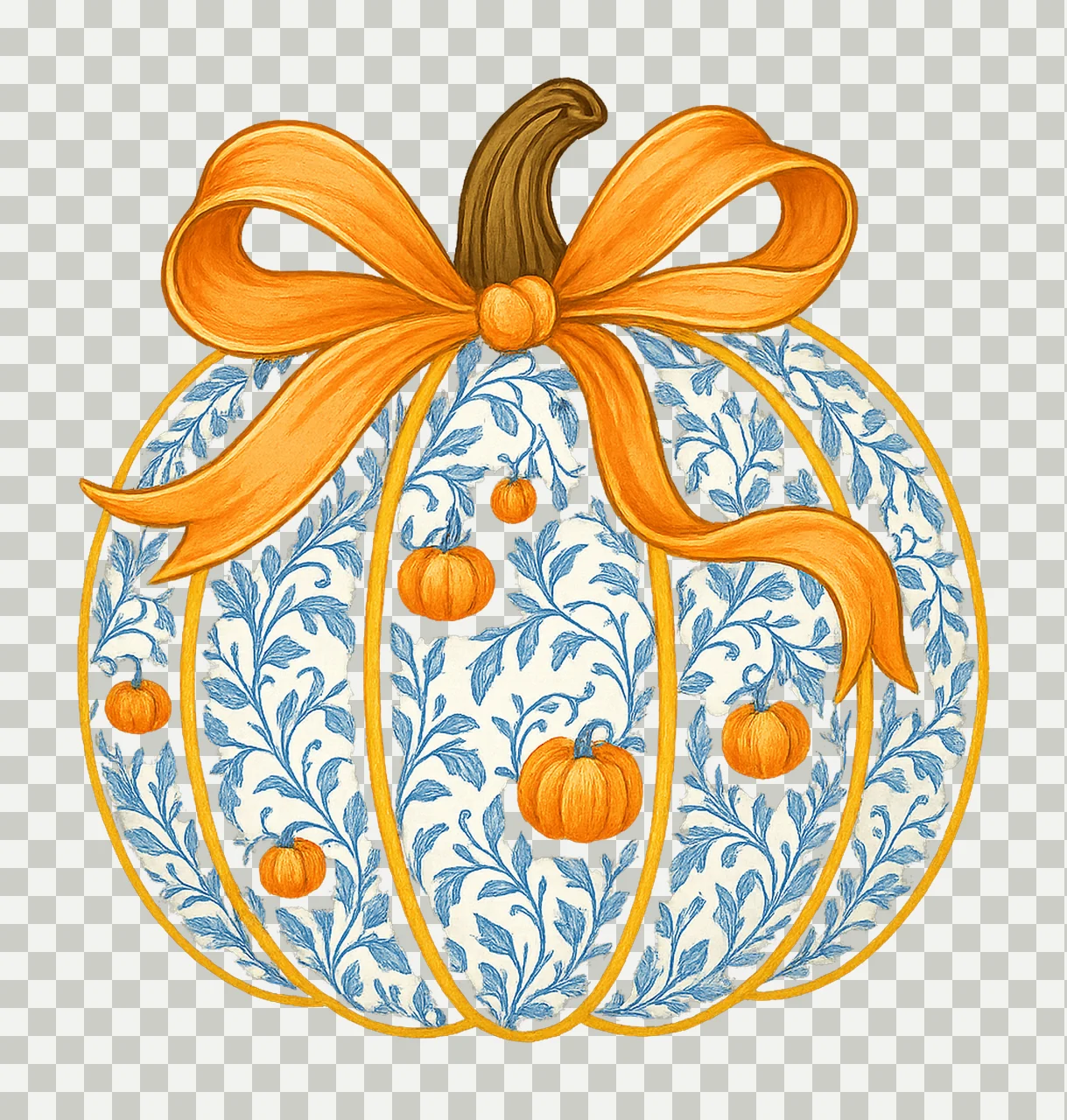 Coquette Pumpkin Grandmillennial Coquette Fall Pumpkin Fall transparency and detail preview thumbnail