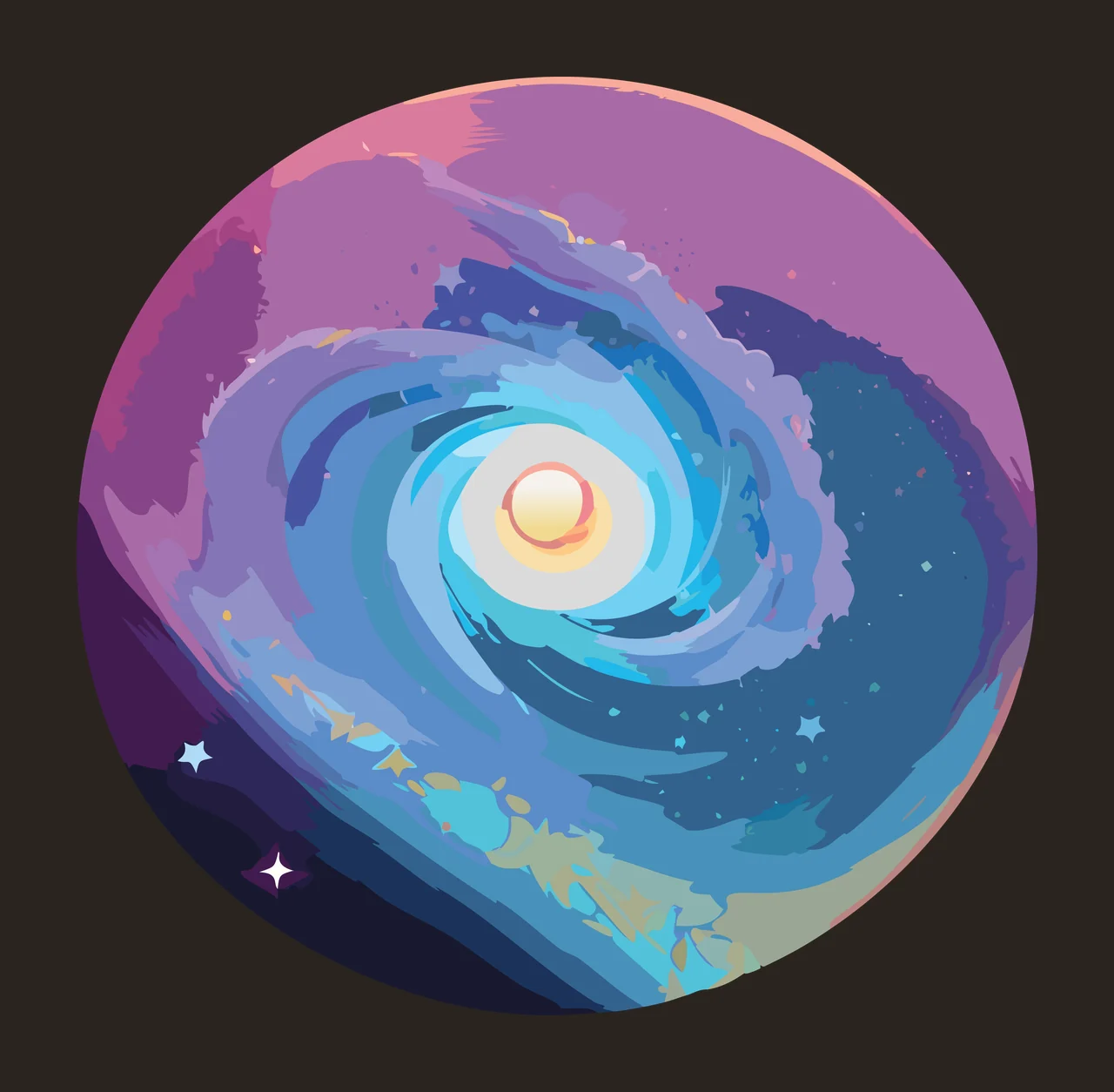 Black Swirl Pattern Circle Frame spiraling line minimalist art contrast preview thumbnail