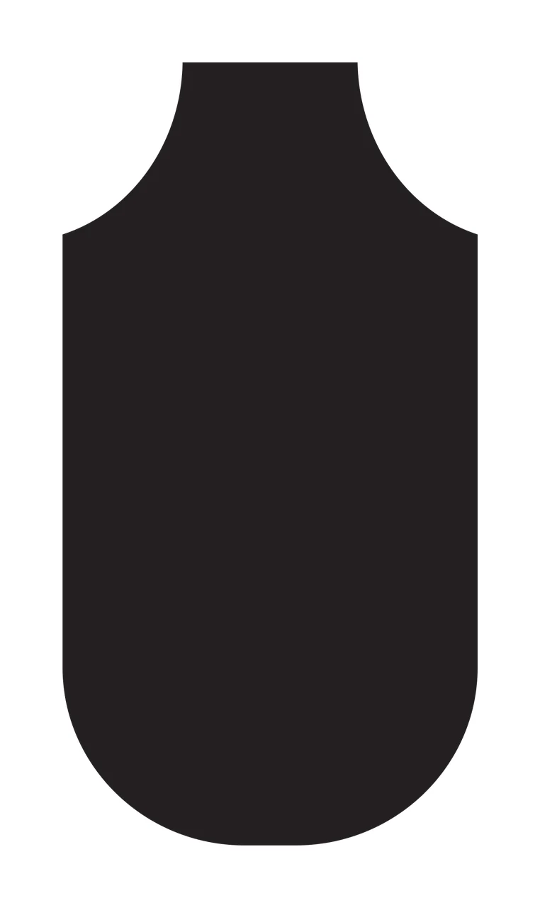 Shield shape silhouette Illustration with template, rounded and vertical in black