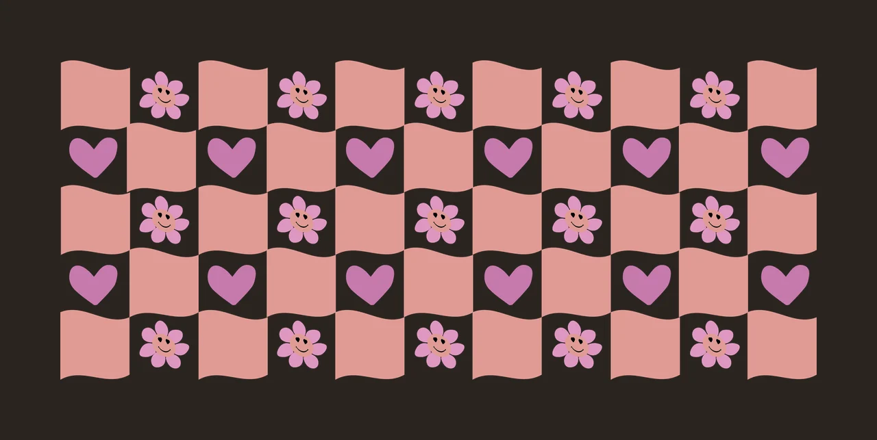 Can Glass Wrap Black And White Checkered Flower pattern repeating contrast preview thumbnail