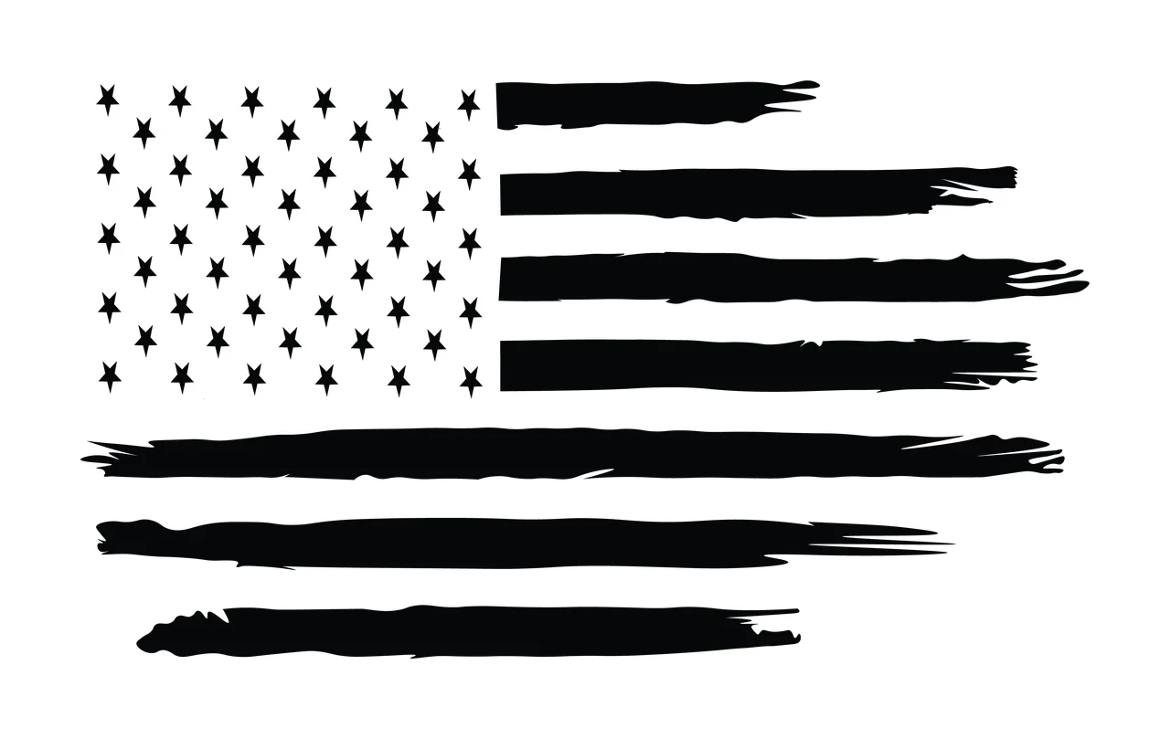 Flag Stars American Design With Horizontal Brushstrokes stripes