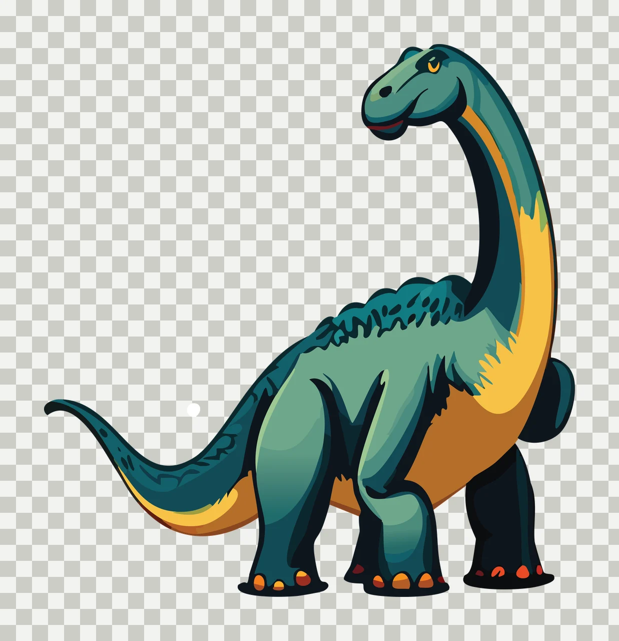 Dinosaur Large Sauropod Silhouette Graphic standing tail neck transparency and detail preview thumbnail