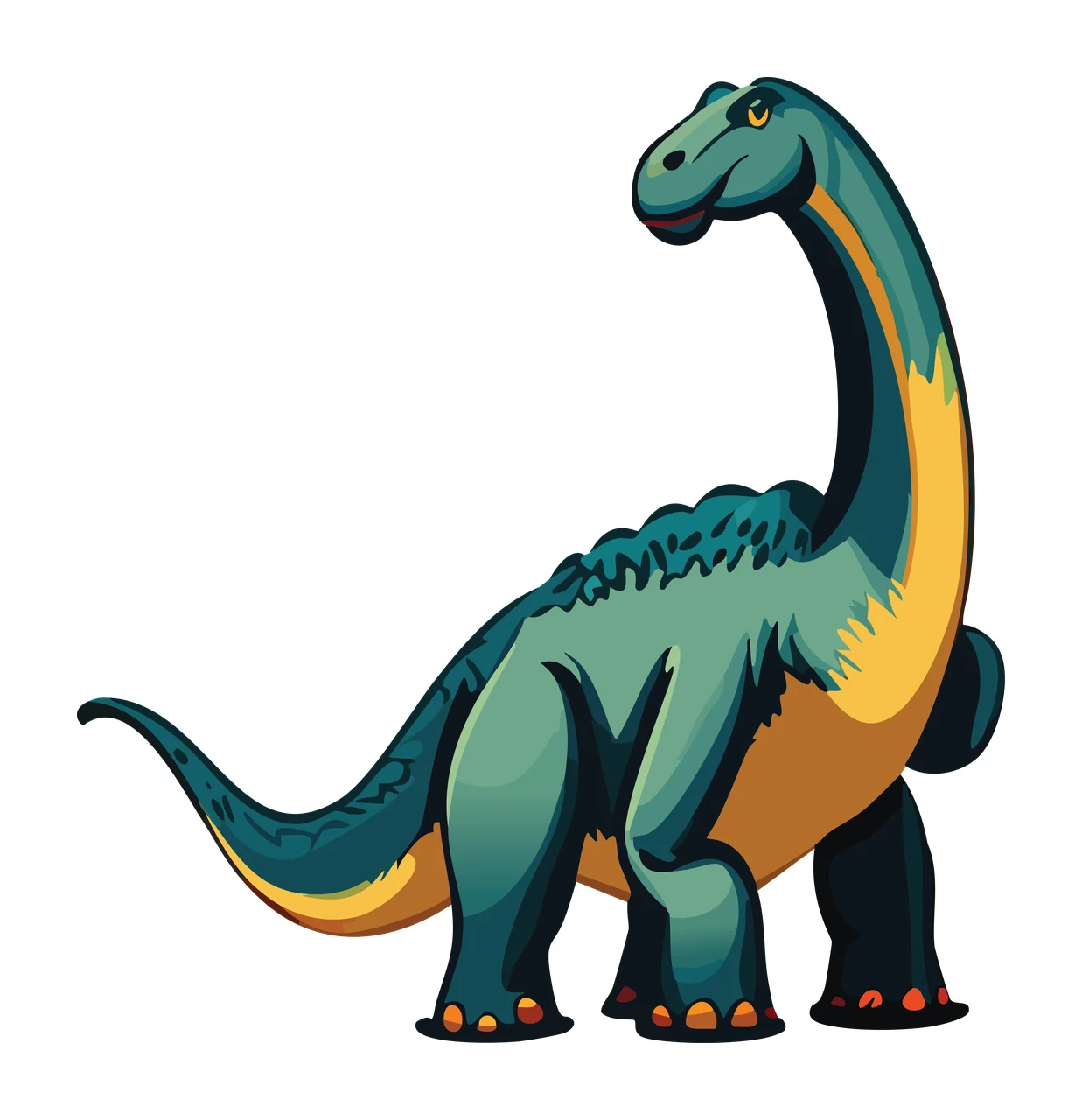 Dinosaur Large Sauropod Silhouette Graphic standing tail neck