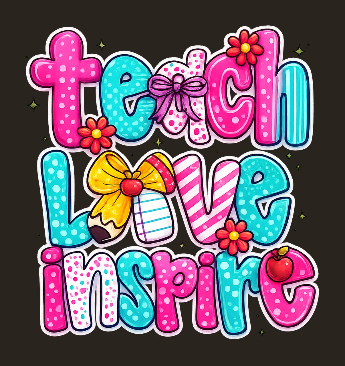 Teacher Love Inspire Teacher Design Preppy Teacher Life contrast preview thumbnail