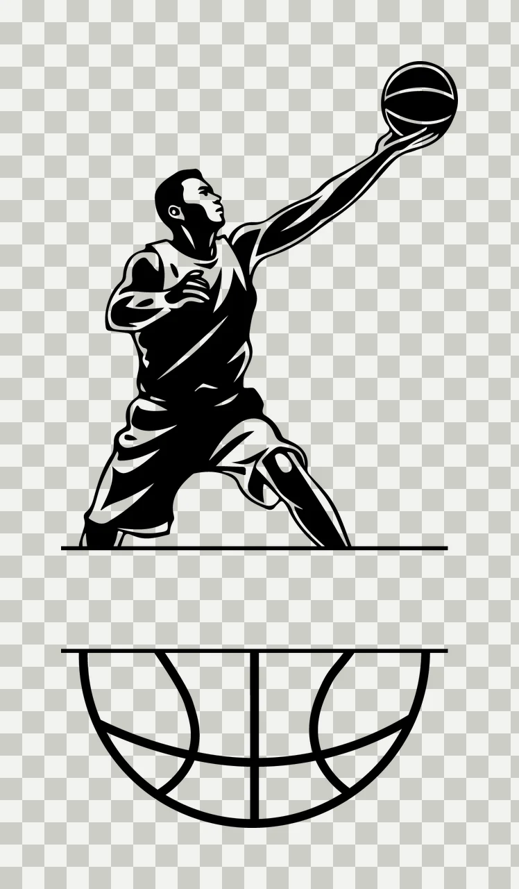 Ball Basketball Player Shooting With Frame Graphic illustration transparency and detail preview thumbnail