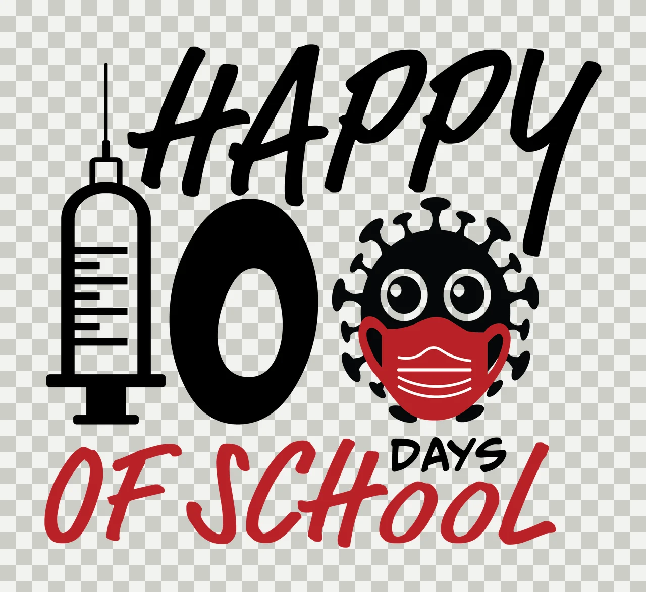 Of School Illustration text with syringe and virus celebrating transparency and detail preview thumbnail